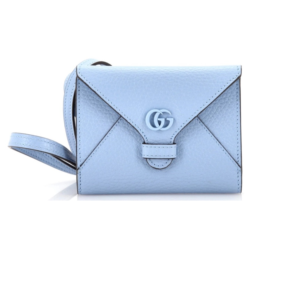 Authentic Gucci Blue Monochrome Wallet and Strap